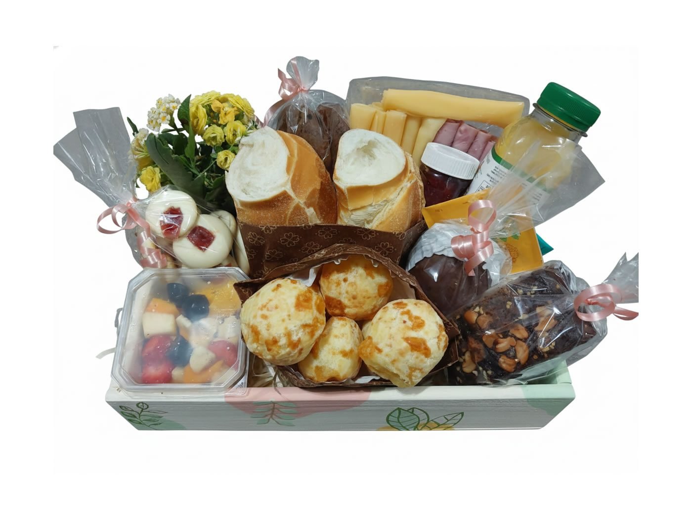 Cesta de Café da Manhã Sem Glúten Tamanho Médio